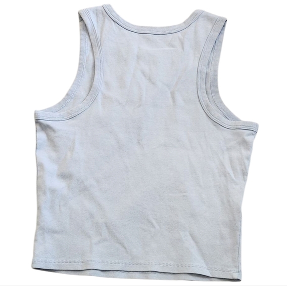 Blue Casual Tank Top with Crew Neckline - Picture 2 of 5